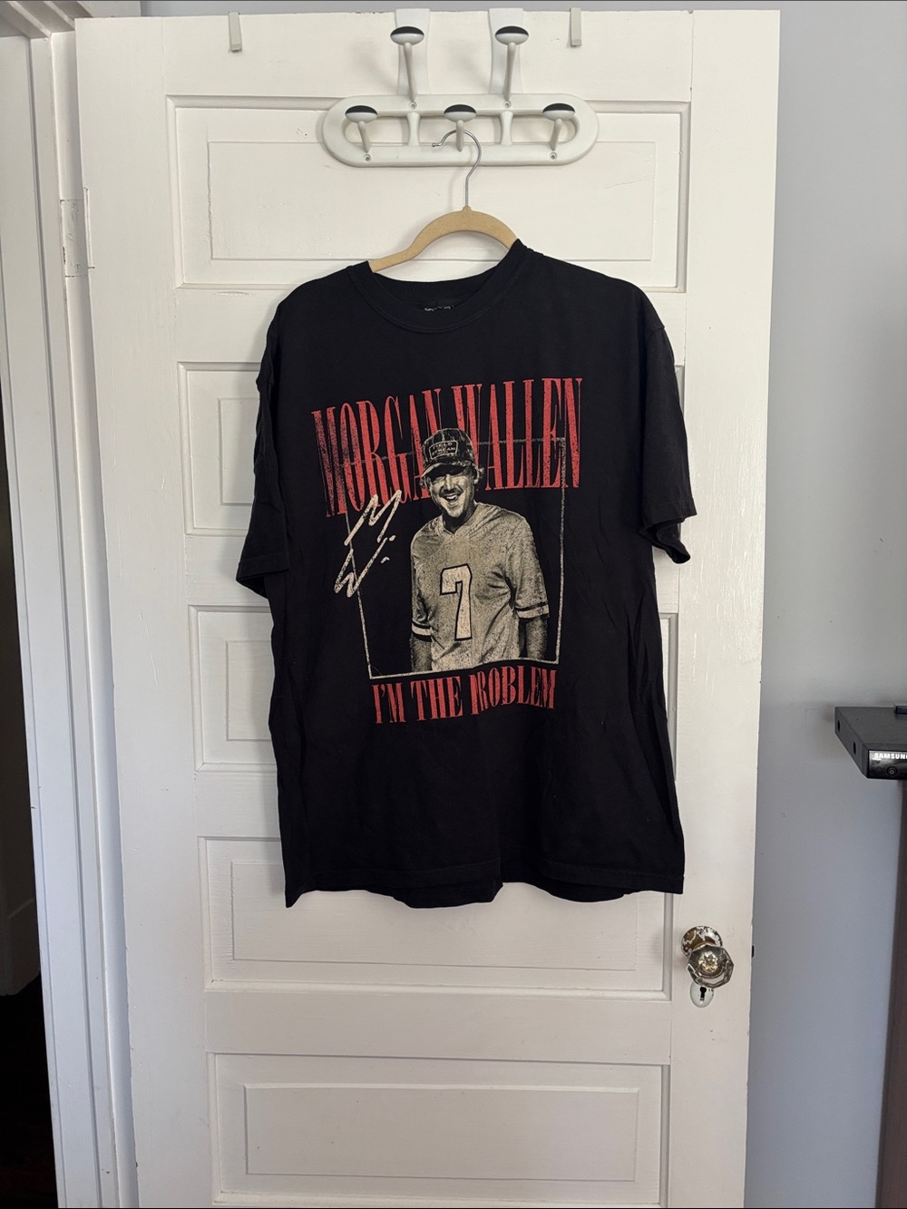 Morgan Wallen Graphic Men's T-Shirt with Red Print